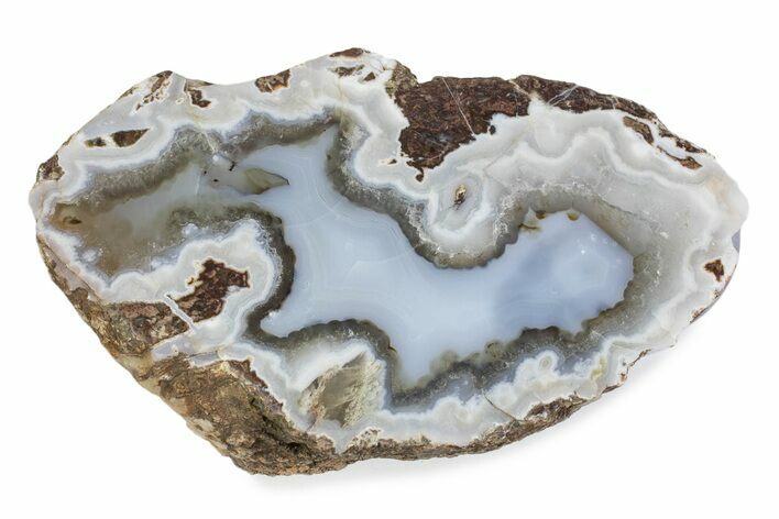 Polished Banded Agate Nodule Half - Wiley's Well, California #373389